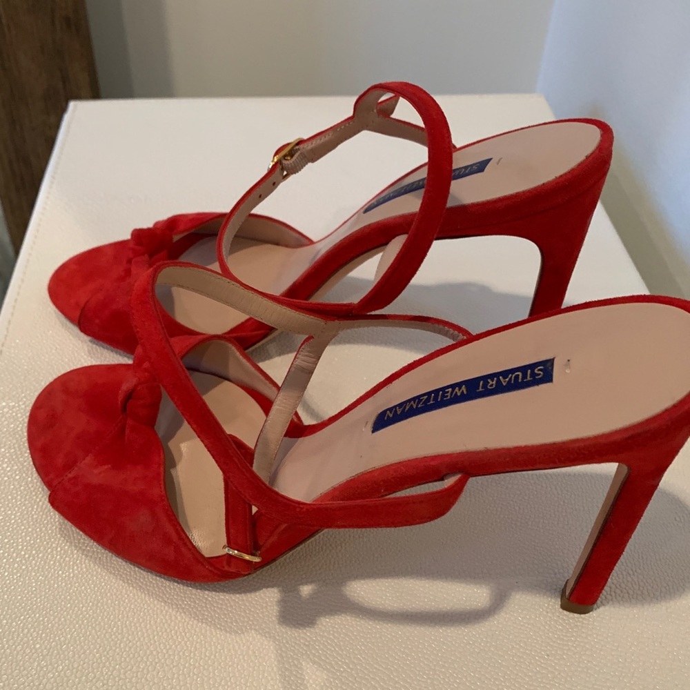 Red Suede Stuart Weitzman heels